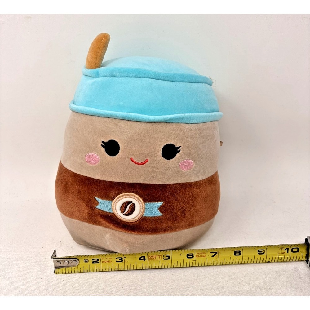 Squishmallows Coffee Cup Plush 8" Blue Lid Latte Mocha Stuffed Animal Toy